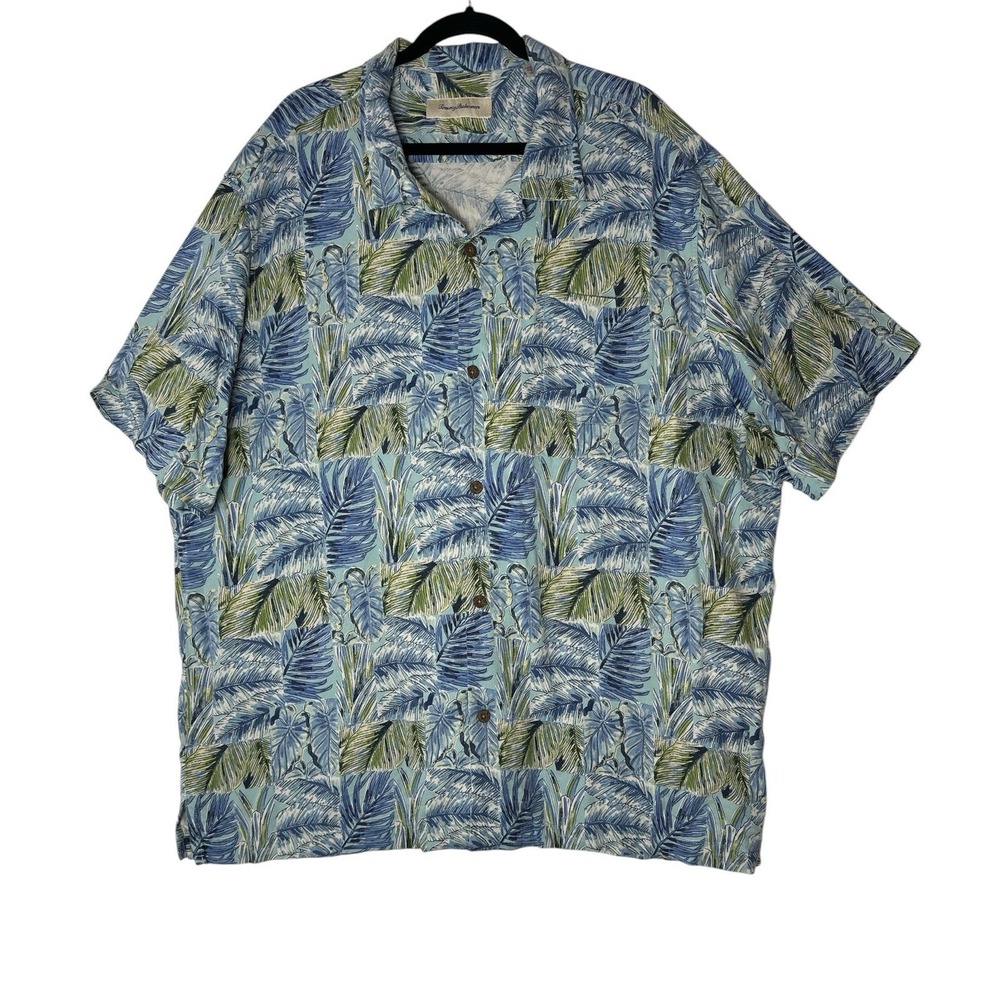 Tommy Bahama Silk‎ Shirt Mens 3XL Button Front Pocket Short Sleeve Hawaiian
